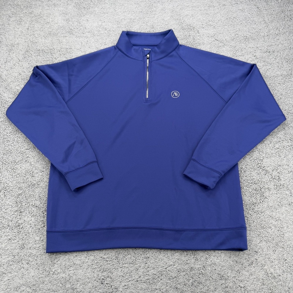 Holderness & Bourne Dawson 1/4 Zip Pullover Mens Medium M Blue Golf Performance